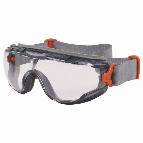 Ergodyne Skullerz ARKYN Anti-Scratch and Enhanced Anti-Fog Safety Goggles with Neoprene Strap, Clear 60310